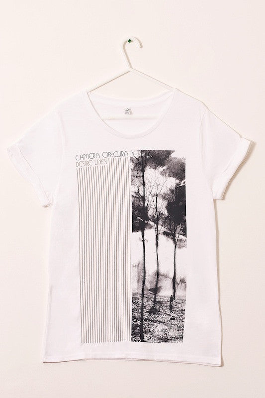Ladies white 'Desire Lines' t-shirt